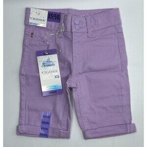 Girls (5/6) Vigoss Bermuda Shorts Adjustable Waistband (Purple, X-Small)